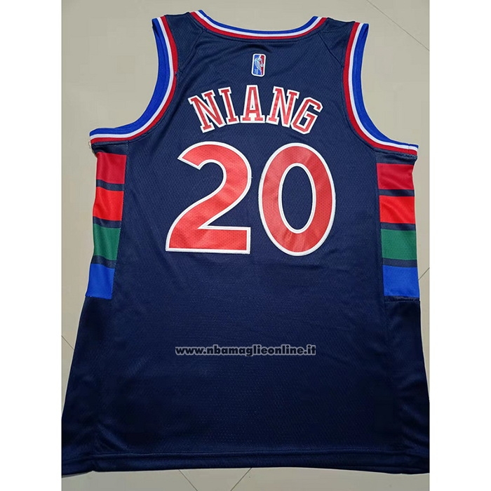 Maglia Philadelphia 76ers Georges Niang #20 Citta 2021-22 Blu